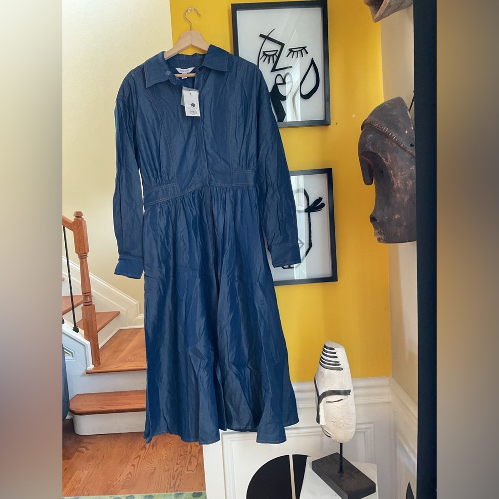 Nine WEST Denim Dress Size L NWT